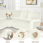 Arfntevss Sectional Recliner Couch Covers Velvet Corner Sectional Sofa Cover - Image 7