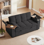 oaaktu Large Size Convertible Sleeper Sofa Bed, Polka dot Velvet Pull Out Futon - Image 4