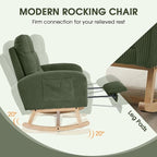 NIOIIKIT Nursery Rocking Chair, Corduroy Upholstered Rocking Chair - Image 5