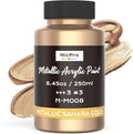 Nicpro Metallic Sahara Gold Acrylic Paint, 8.45oz/250ml Large Gold Leaf Paint by Nicpro