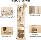 WoodsWhisper Full Length Mirror Coat Rack Solid Wood Floor Mirror 66"x12" Full - Image 5