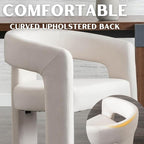 RIVOVA Modern Barrel Dining Chairs Set of 3, Linen Upholstered Accent Side Chair - Image 4