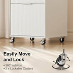3 Drawers Fluted Mobile File Cabinet - Image 5