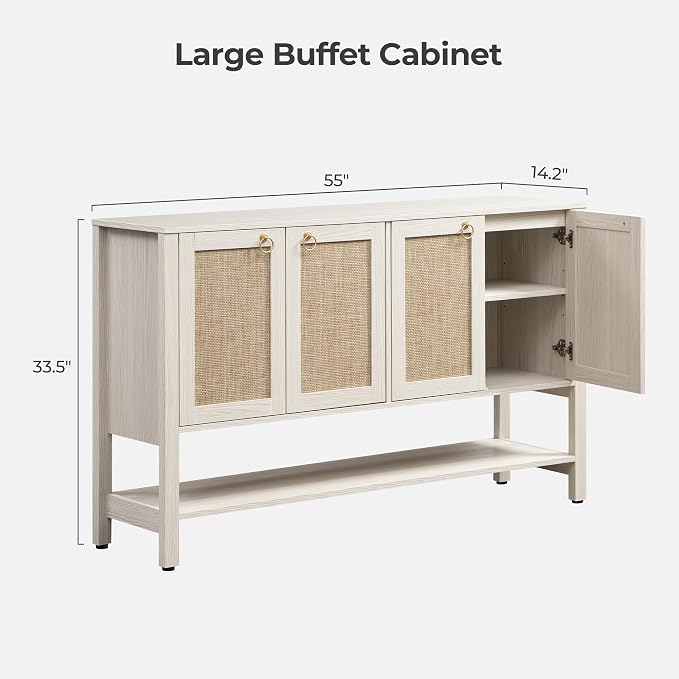 SICOTAS Rattan Sideboard Buffet Cabinet - Image 2