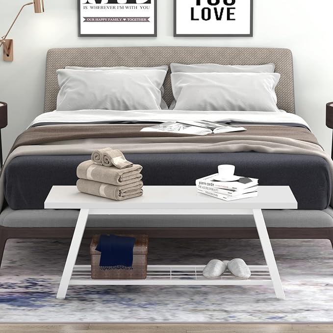 Oastreeful Industrial Entryway Bench Rustic Wood and Metal Storage Bench - Image 5