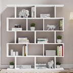 Cozy Castle Set of 2 Geometric Bookcase, S-Shaped Modern Bookshelf, Room - Image 3