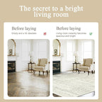 Washable Rugs 8x10 Area Rug for Living Room, Dining Room-Beige Green | Ultra - Image 3