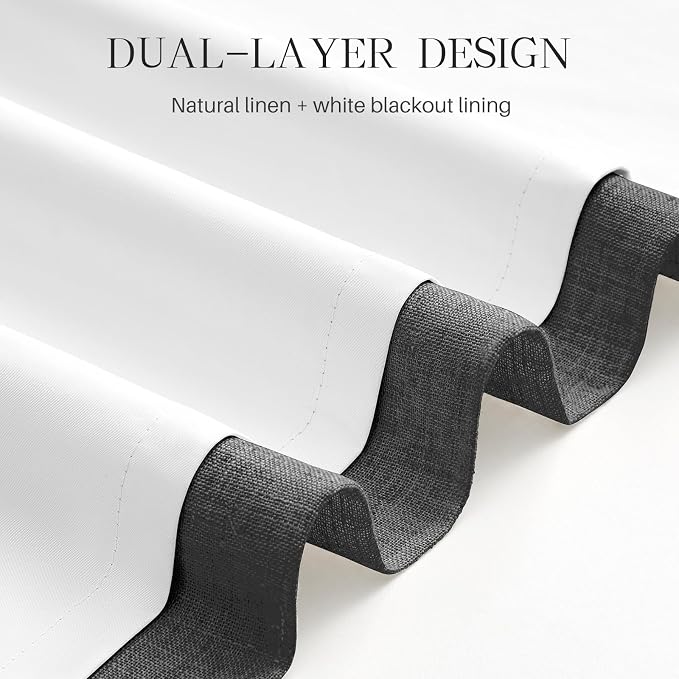 Pinch Pleated Linen Curtains 100% Blackout 84 Inches Long - Image 5
