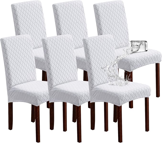 Genina Waterproof Chair Covers for Dining Room, Stretch Jacquard Dining Chair by Genina