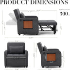 Convertible Sleeper Chair-Fabric Futon Sofa Bed, Single Sleeper Sofa, Small - Image 2