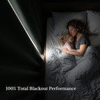 NICETOWN 100% Blackout Curtains 84 inches Long, Pair of Energy Smart & Noise - Image 2
