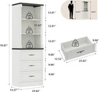 Bookshelf with Drawers, Floor Standing Display Storage Cabinet - Image 2
