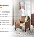VINGLI Accent Chairs Set of 2 Living Room Chairs Rustic Reading Chair - Image 5