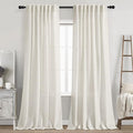 Cream Semi Sheer Linen Curtains 88 Inch Length by Nanspring