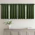MIULEE 4-Panel 36 Inch Blackout Kitchen Tier Curtains Over Sink Olive Green | by MIULEE