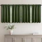 MIULEE Set of 4 Olive Green 45 Inch Short Blackout Kitchen Window Curtains | by MIULEE