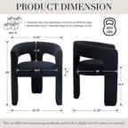 Black Dining Chairs Set of 4, Upholstered Sherpa Barrel Chairs - Image 2