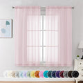 Chyhomenyc Sheer Curtains 63 Inch Length 2 Panels, Blush Pink | Light Filtering by Chyhomenyc