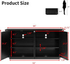 LKTART 64" Buffet Cabinet with Storage, Modern Fluted Accent Sideboard Media - Image 2