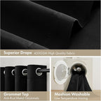 MIULEE Black 100% Blackout Curtains - Image 7