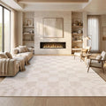 GarveeHome Beige Checkered Rug 6x9 Area Rugs Living Room Checkerboard Rug | by GarveeHome