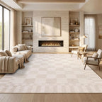 GarveeHome Beige Checkered Rug 6x9 Area Rugs Living Room Checkerboard Rug | by GarveeHome