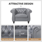 AVZEAR Leather Upholstered Armchair, Single Sofa Chair - Image 3