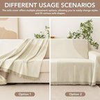Boho Sofa Covers for 3 Cushion Couch, Chenille Sofa Slipcover for Pets Washable - Image 5
