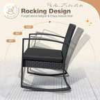 Greesum 3 Pieces Outdoor Furniture Set Patio Bistro Rocking Chairs - Image 5