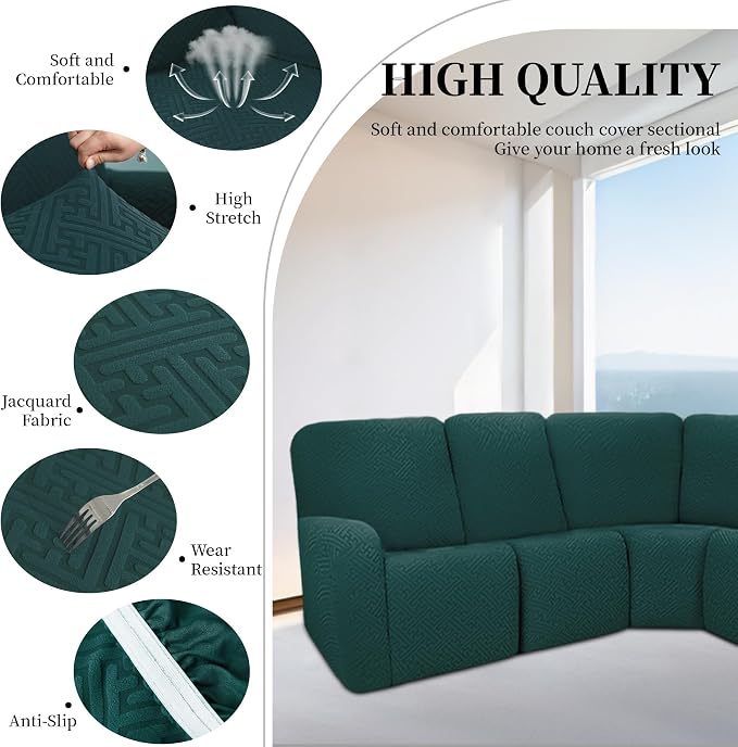 100% Waterproof Sectional Recliner Couch Covers - Image 5