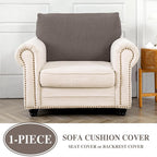 LA MEACK Couch Cushion Cover Seat Cushion Cover Stretch Armchair Cover Separate - Image 3