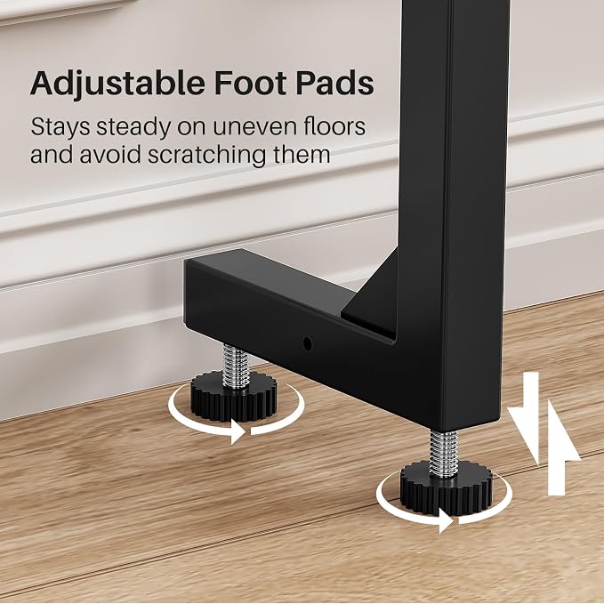 Kitstorack 2-Pack Dark Gray Long Sofa Table Behind Couch, Adjustable Height & 2 - Image 9