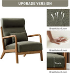 ANJ Mid Century Modern High Back Accent Chairs Set of 2, Single Lounge Armchair - Image 3