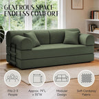 79'' Convertible Sofa Bed, 6 in 1 Folding Floor Futon Couch Sleeper - Image 7