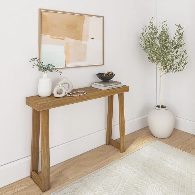 Plank+Beam Solid Wood Console Table, 46 Inch, Sofa Table, Narrow Entryway Table by PlankBeam