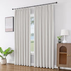 Joydeco Pinch Pleated Linen Curtains Darkening Drapes - Image 4