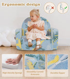 Kids Couch, 2-in-1 Soft Toddler Couch Fold Out - Image 6