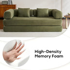 ZEIINPA Convertible Folding Couch Bed, Comfy Corduroy Sleeper Floor Sofa Bed - Image 4