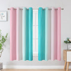 Pink and Teal Ombre Blackout Curtains - Image 2