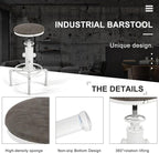Topower Antique Vintage Industrial Barstool PU Leather Water Pipe Fire Hydrant - Image 6