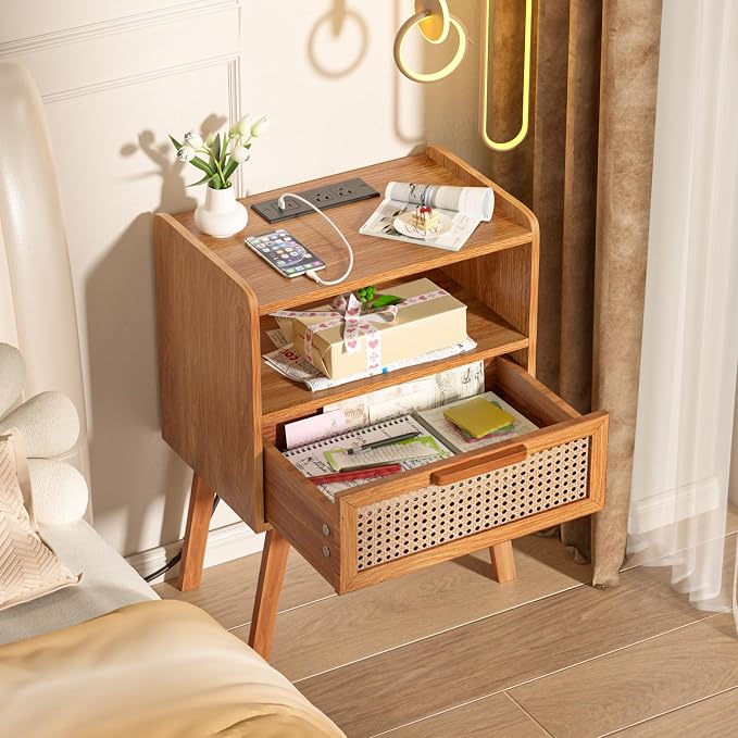 Lerliuo Rattan Nightstands Set of 2 - Image 8