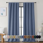 Simplebrand Ava Denim Blue Blackout Curtains by Simplebrand