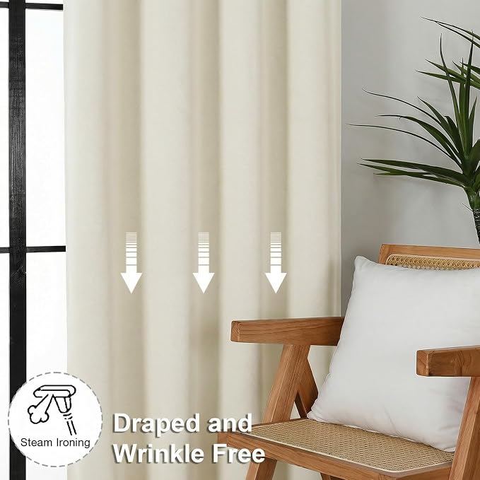 Simplebrand Ava Light Beige Light Filtering Curtains - Image 7