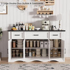 56" Modern Farmhouse Sideboard Buffet Cabinet - Image 3