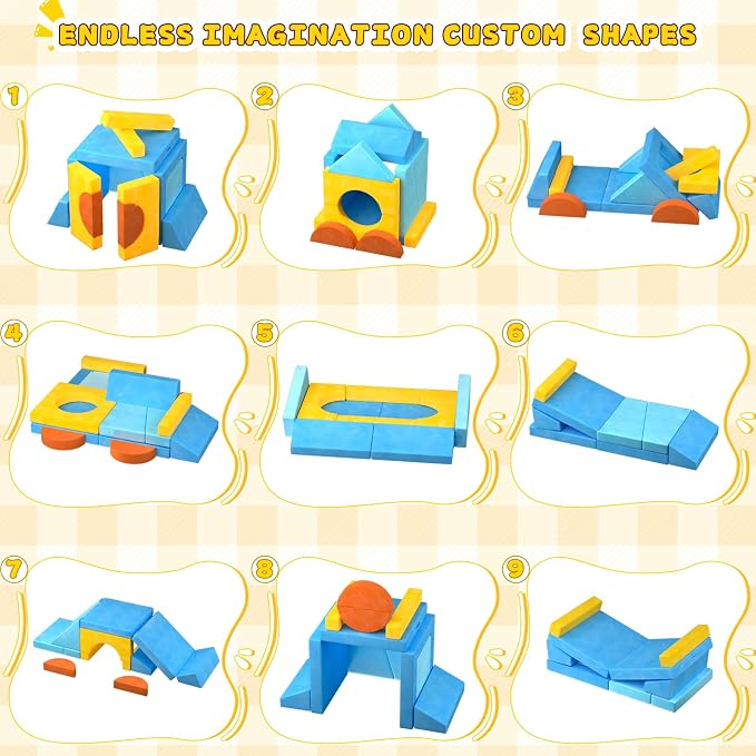 15pcs Unique Modular Kids Play Couch - Image 5