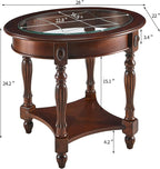PADMA HOUSE Traditional Solid Wood Oval End Table - Image 2