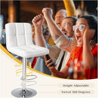 DUMOS Bar Stools Set of 2, 24 inch Counter Height Bar Stools, Upholstered - Image 6