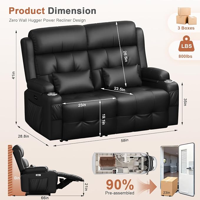 Power Loveseat Recliner Sofa - Image 2