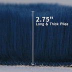 duduta Navy Blue Faux Sheepskin Runner Rugs 2x6 ft, Fluffy Fur Couch Covers | - Image 2