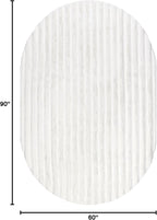 nuLOOM Kai Off White Striped Washable Area Rug, Oval 5' x 8' | Nuloom Kai - Image 2